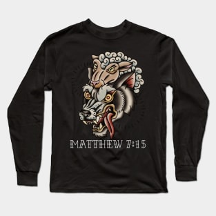 Wolf in sheep's clothing Christian Traditional Tattoo Flash Long Sleeve T-Shirt